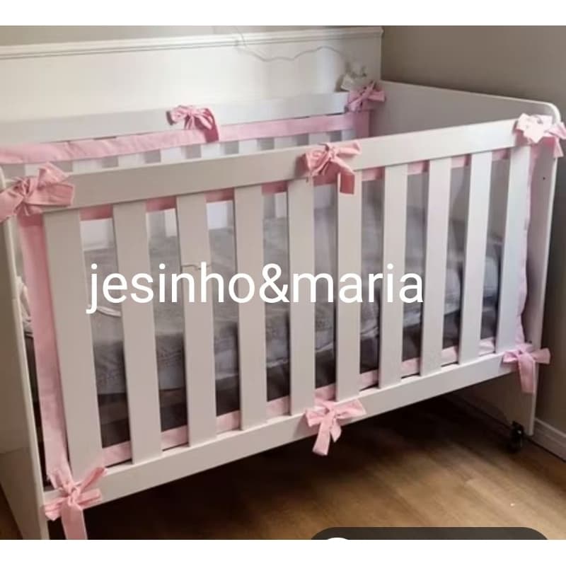 Tela protetora cobre a grade toda para berço, americano antissufocante,anti insetos, menino, menina Monte seu kit berço