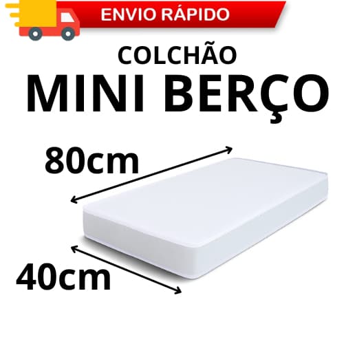 Colchão 80x40cm para Moisés Mini Berço Bebê com Espuma Firme, Macia e Confortável Envio Imediato
