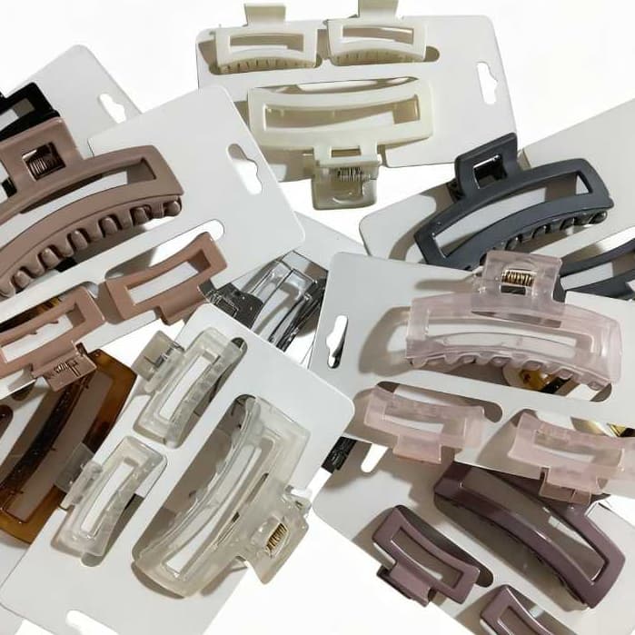 Kit com 3 Presilhas Piranha de Cabelo em Acrílico Reforçado | Prendedor Feminino Antideslizante, Forte Fixação