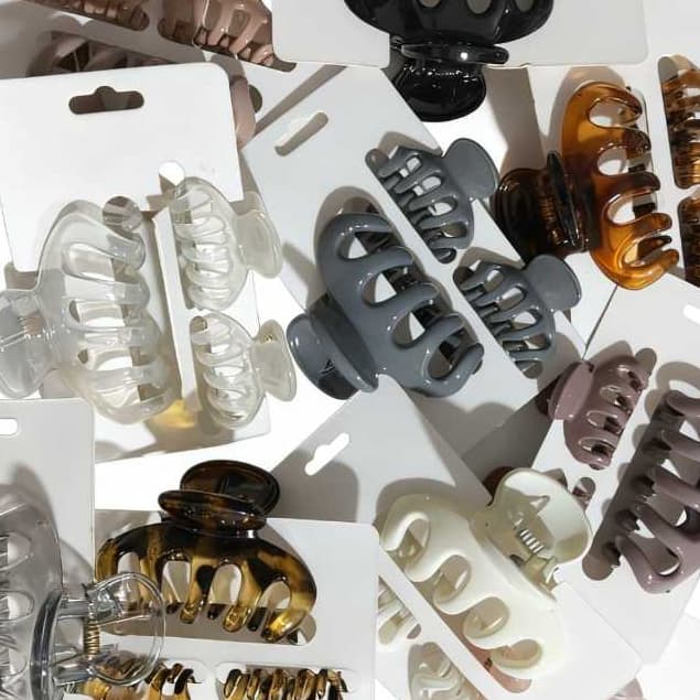 Kit 3 Prendedores de Cabelo Tipo Piranha em Acrílico Premium | Presilhas Femininas Fortes, Resistentes e Elegantes