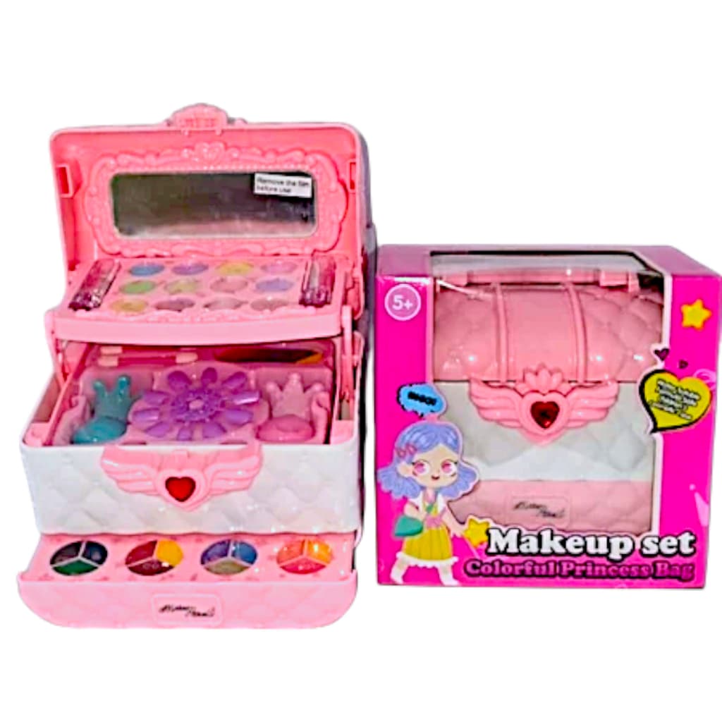 Maleta de Maquiagem Infantil Rosa Para Meninas Conjunto Lavável kit Para Crianças presente rosto