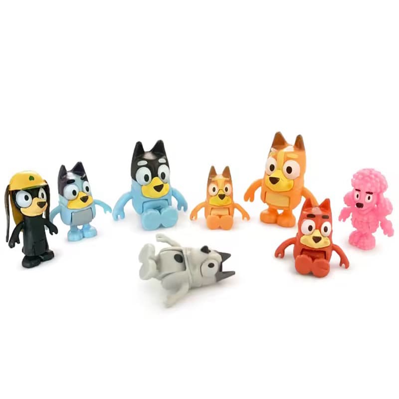 Kit Bonecos Cachorrinhos Bluey bingo Animados Estilo Desenho – Mini Figuras Colecionáveis Infantil