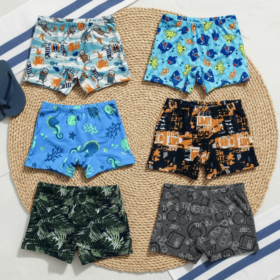 Sunga infantil Menino Proteção Uv Secagem rápida Tamanhos 4 ao 16 Lavin Basic 40-A