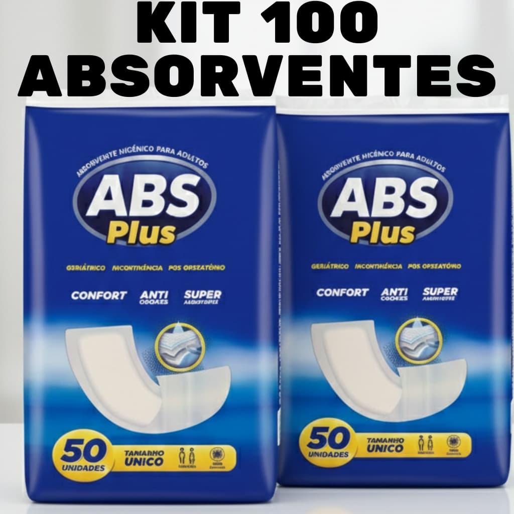 Kit 2 Absorventes Geriátrico Absorv Plus Tamanho Único - 100 UNIDADES