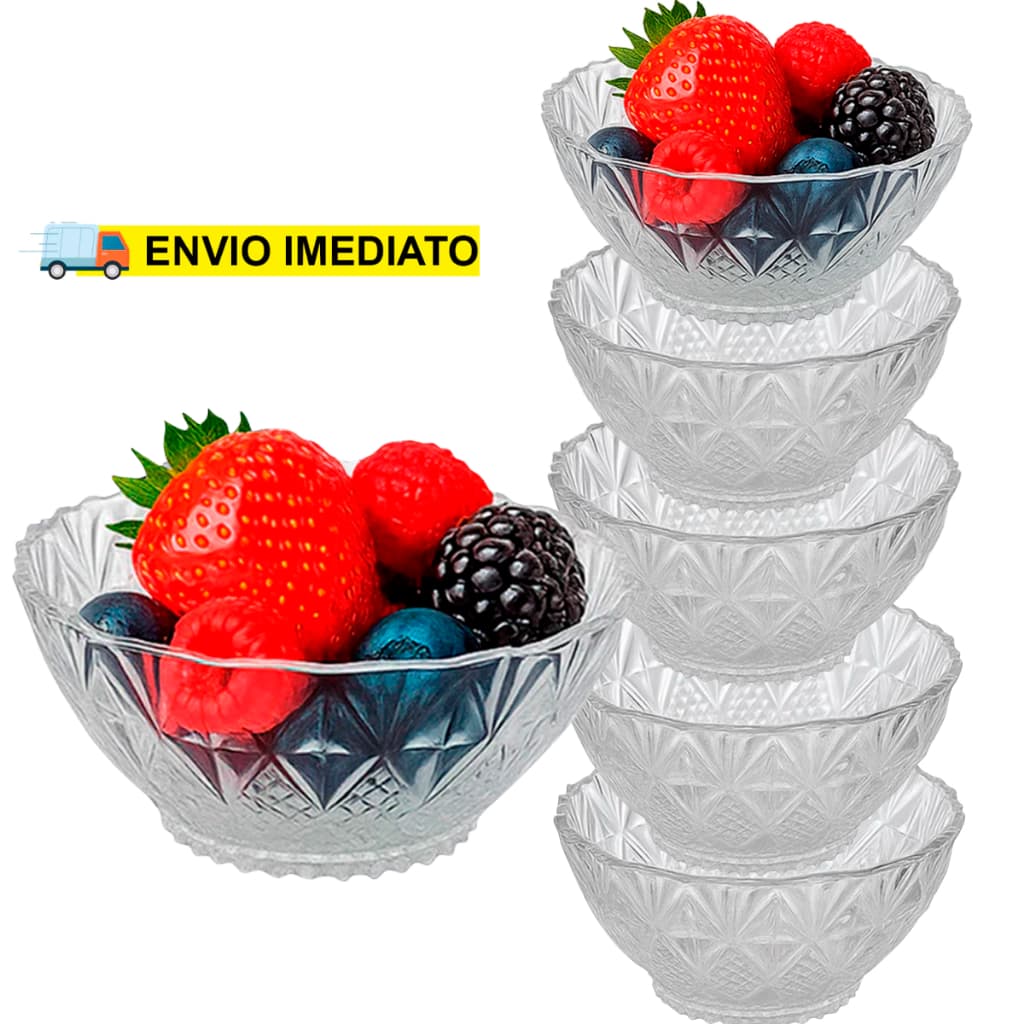 Jogo  de Taça Sobremesa Toffee Rocks 6X1 150 ml Vidro Resistente Elegante