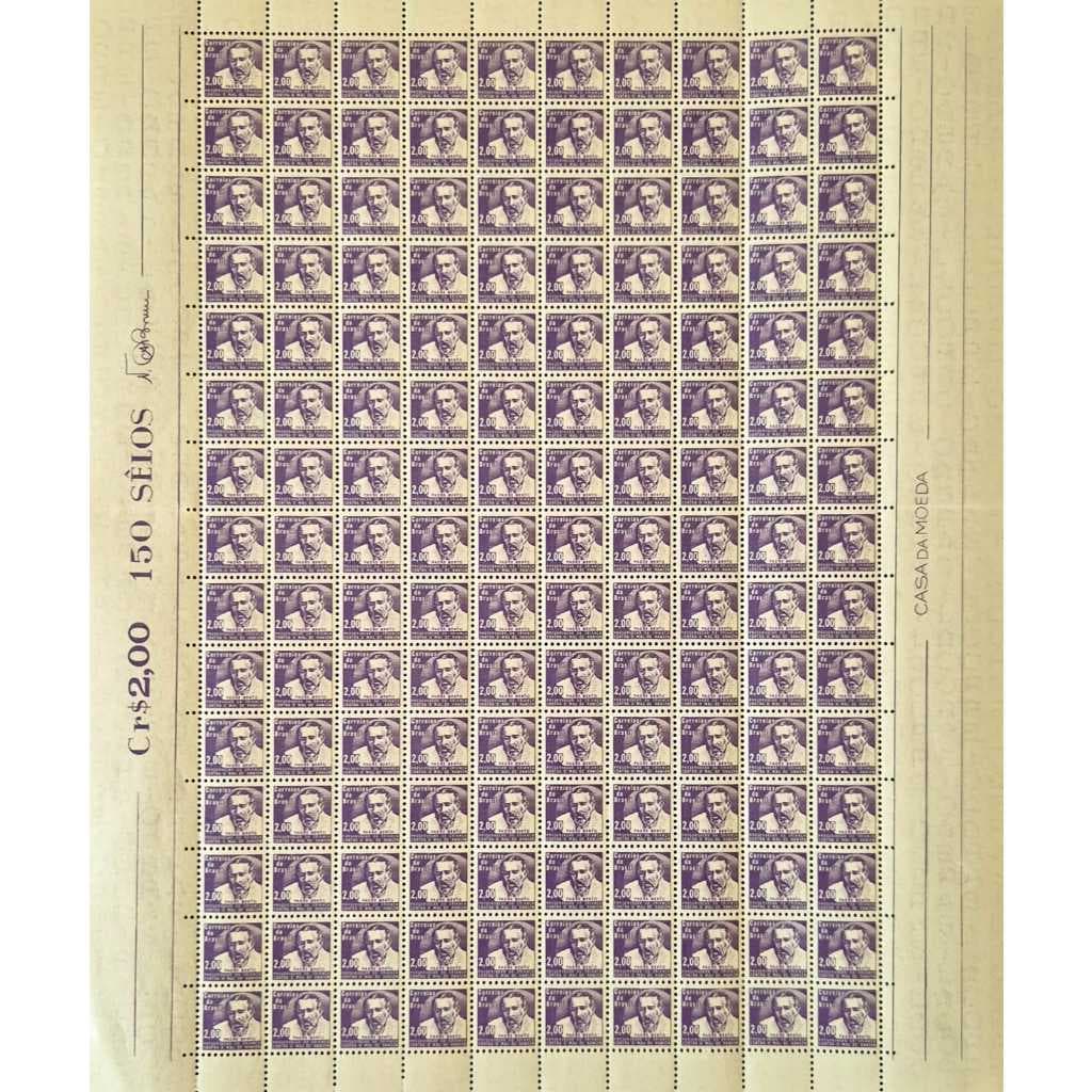 Folha completa com 150 selos do Mal de Hansen (H-11) - 1965 - Mint. E Padre Bento (H-24) -1987