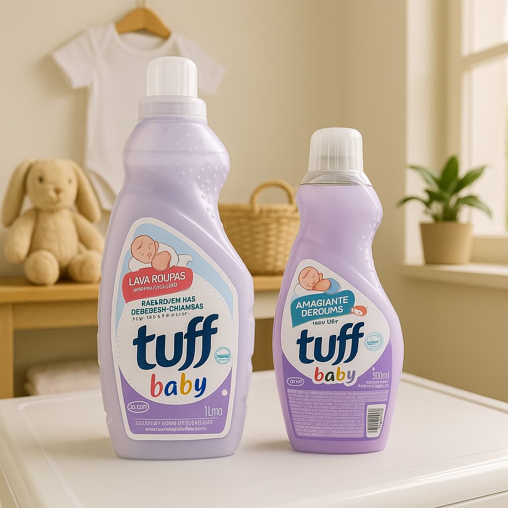 Kit Lava Roupas 1L + Amaciante 500ml Tuff Baby Bebê Ph Neutro Aloe Vera