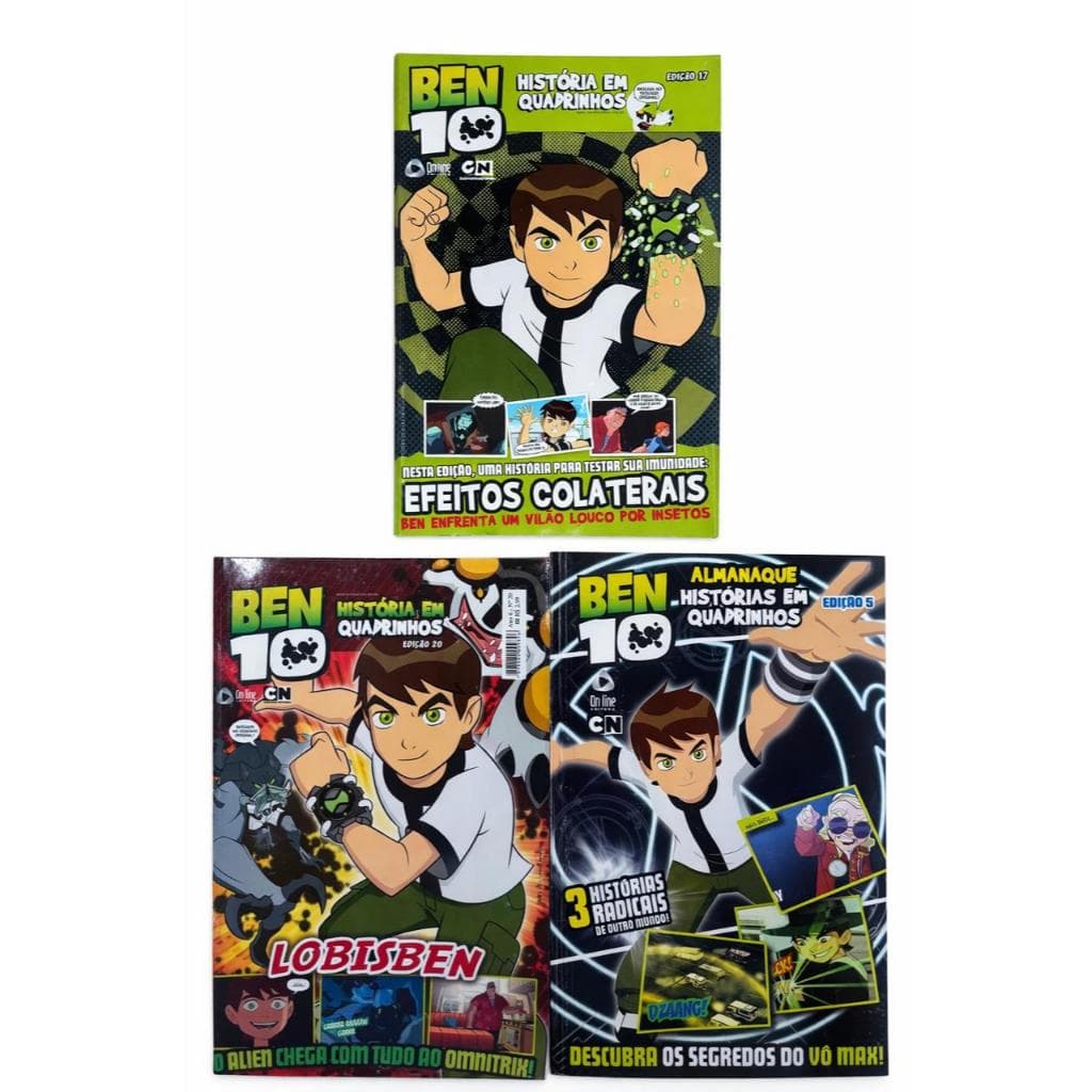 GIBI Ben10 Kit 3 Gibis Ben 10 Sem Repetição Passatempo Gibi Ben10 Revista Gibi Ben10
