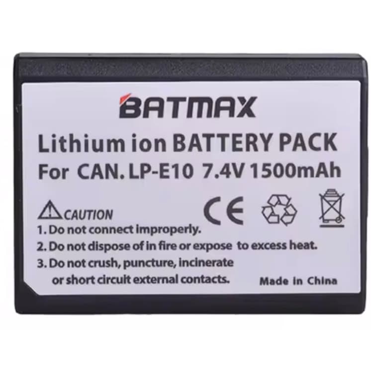 Bateria LP-E10 1500 Mah Compativel Com Cameras Canon T2 T3 T5 T6 T7 T100 Kiss X50 X80 X90 1500D 3000D 4000D