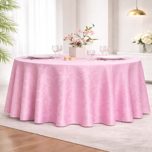 Toalha de Mesa Redonda 4, 6, 8, 10, 12 lugares Jacquard Cobre Mancha Para Sala, Festas, Buffet Luxo