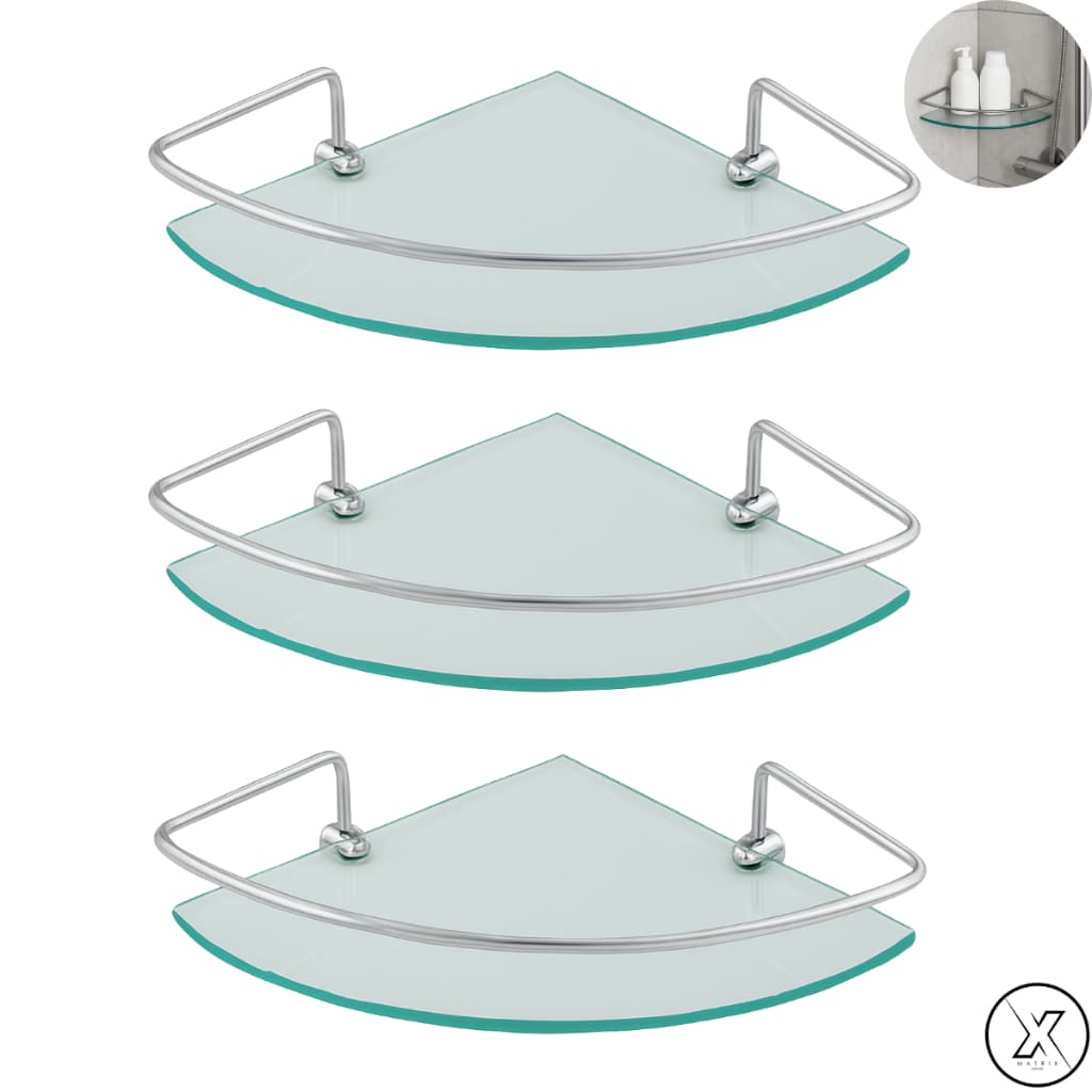 Porta Shampoo De Canto Luxo Prateleira Vidro Para Banheiro Ou Cozinha Organizador De Box