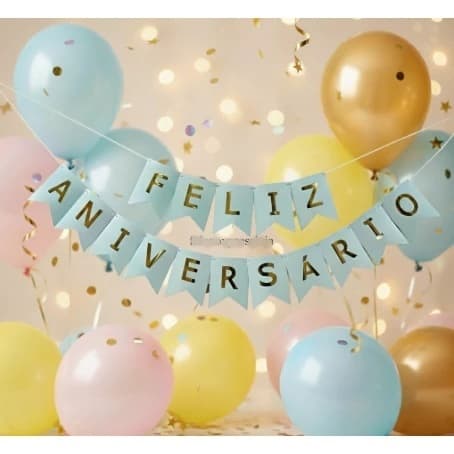 Faixa Feliz Aniversário Guirlanda Decorativa Bandeira Feliz Aniversário Festa 3.2m