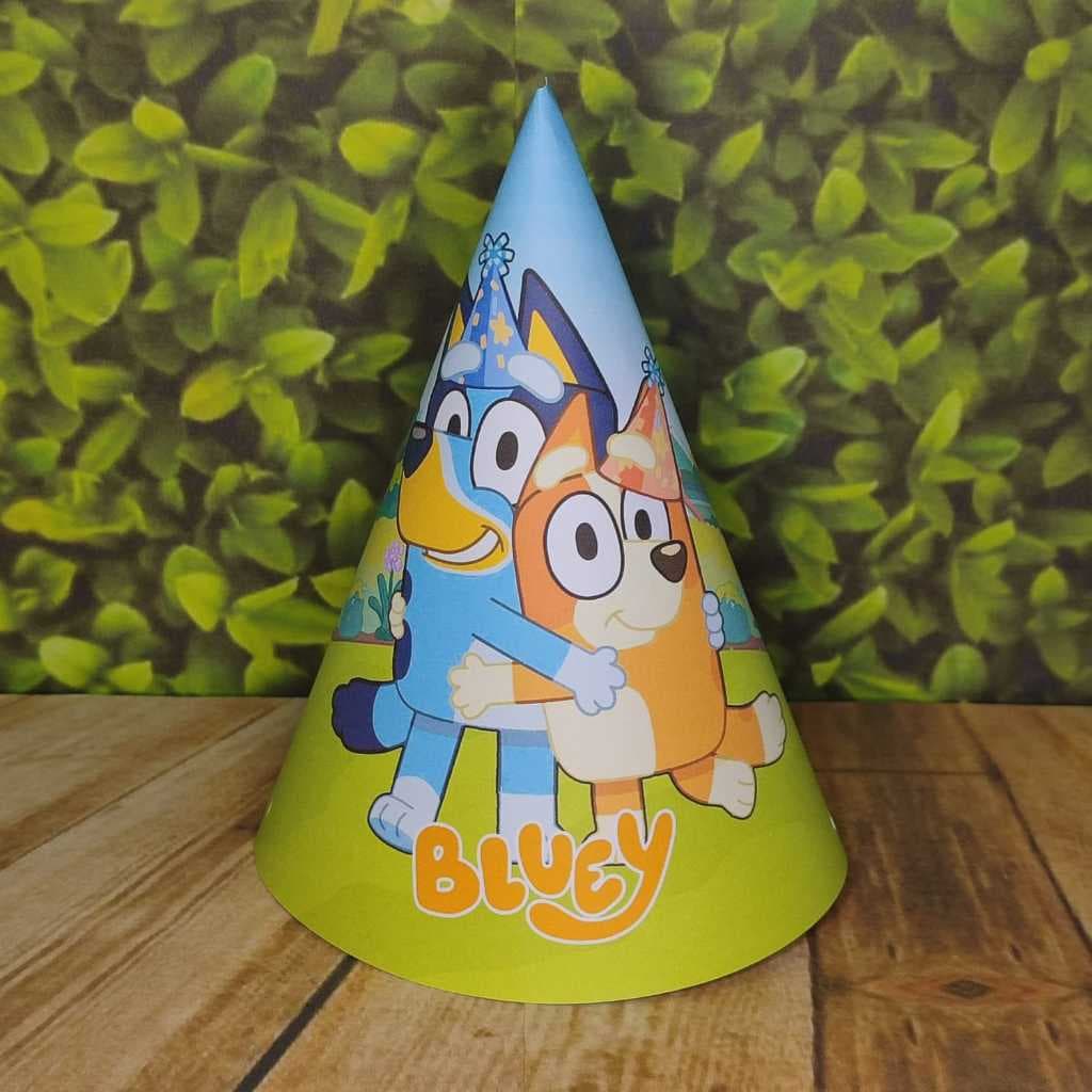 CHAPÉU DE FESTA TEMA BLUEY E BINGO - ACOMPANHA ELÁSTICOS GRÁTIS