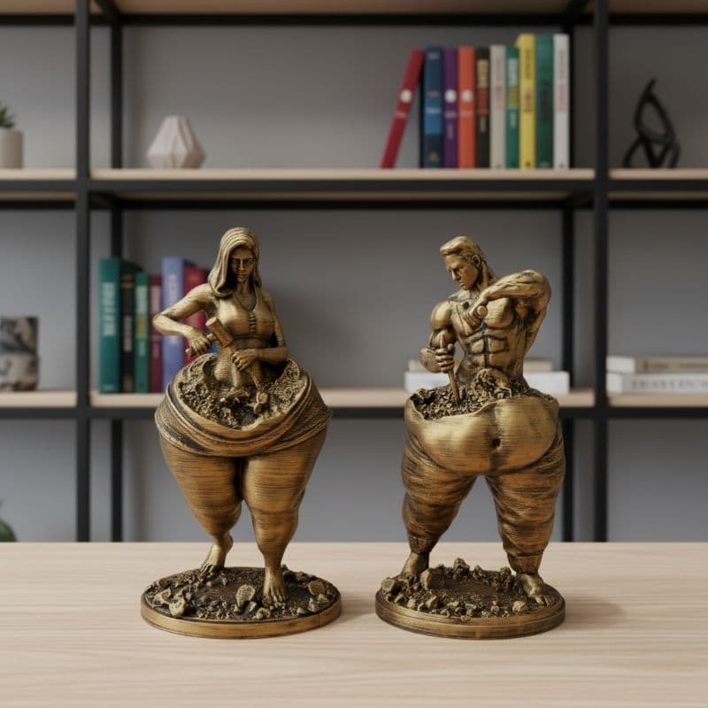 Estátua Escultor do Autodesenvolvimento Motivação & Inspiração - Saúde Fitness Bodybuilding - 3D