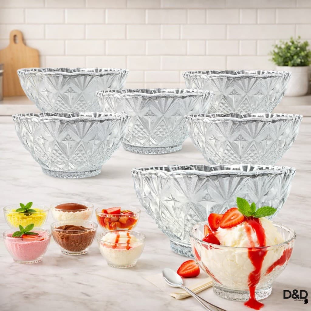 Jogo 6 Taças de Vidro para Sobremesas Sorvete e Doces Taça Vidro 150ml 180ml 200ml 300ml Mesa Posta.