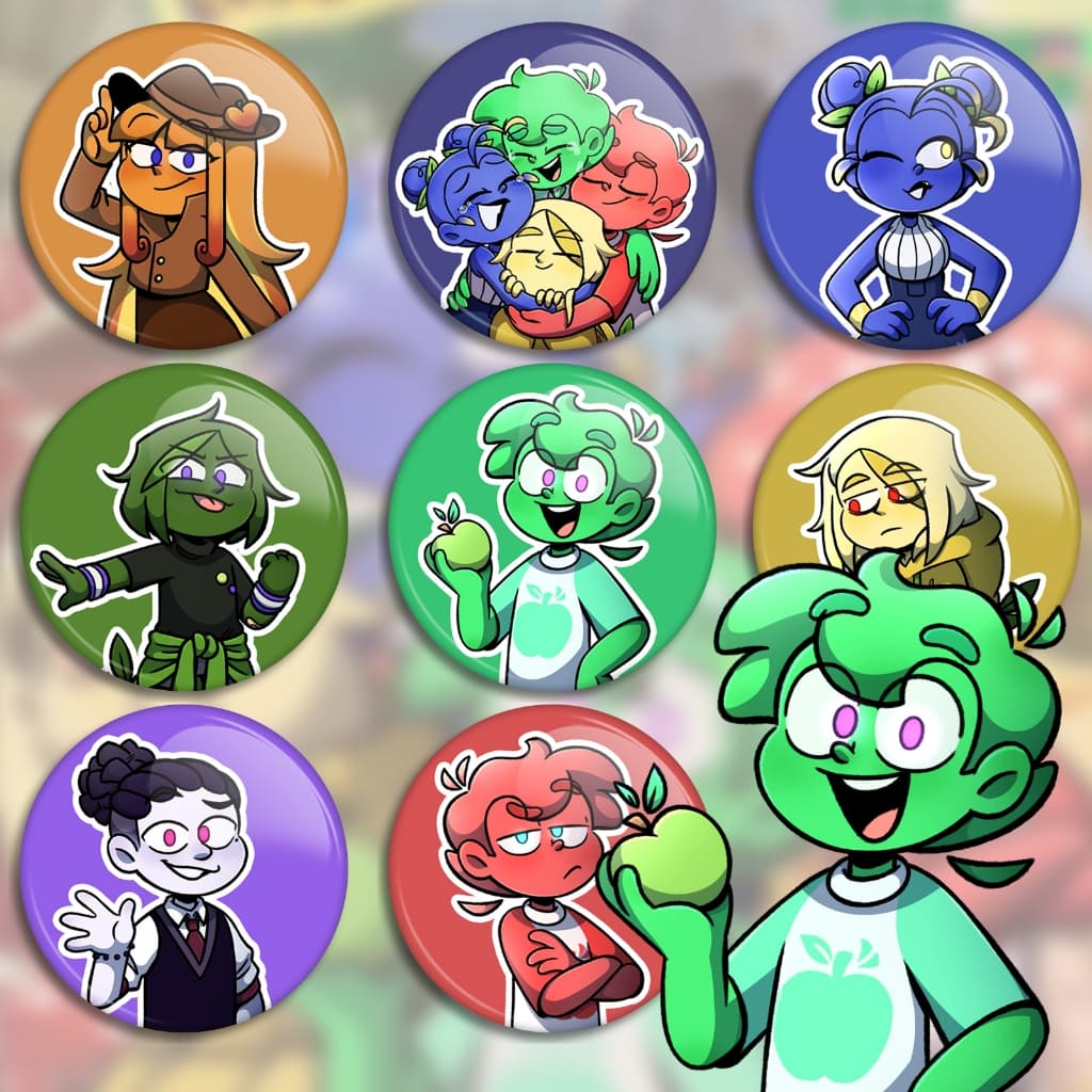 Mundo Torajo Botons, kit broches torajo personagens pins, buttons 3,5cm ou 4,5cm