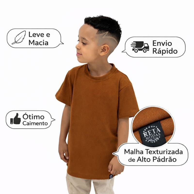 Camiseta Oversized Infantil Malha Texturizada