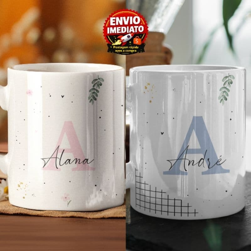 Caneca Personalizada com Nome Presente Criativo e Exclusivo Cerâmica 325ml