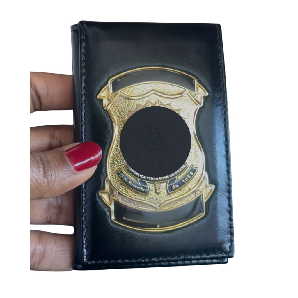 Carteira personalizada em couro legítimo e metal maciço - Personalize