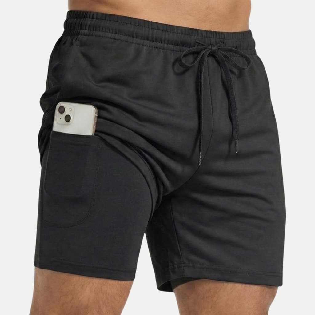 Short 2 em 1 Masculino Dry Fit Compressão Academia Corrida Treino Anti Odor