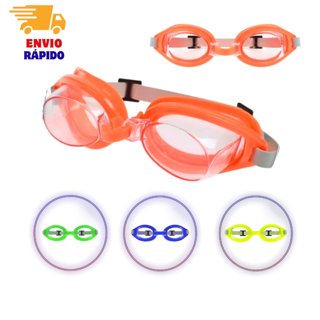 Óculos de Natação Infantil Ajustável – Óculos de Piscina e Mergulho para Meninos e Meninas