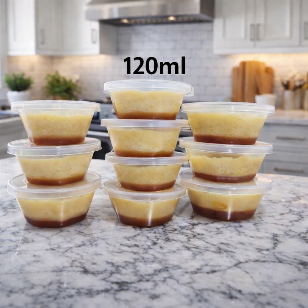 Forma de pudim 120ml forneável com tampa com 10/20/30 unidades.