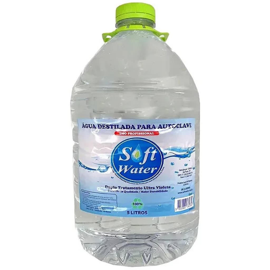 Água para autoclave 5Li Soft Water 100% pura