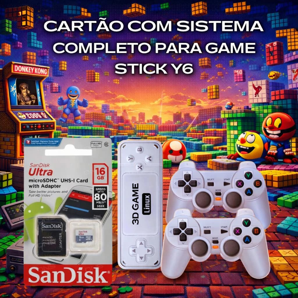 Cartão De Memória Original Com Sistema Completo Para Game Stick Y6