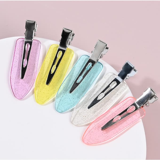 Kit Clipes De Cabelo Skincare Maquiagem Presilhas Grampos Franja Jacaré - Hair Clip Tipo Oceane 6X2cm