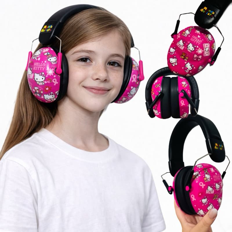 Abafador Hello Kitty 32 DB Autismo Infantil  Fone Protetor de Som Ouvido Auricular Ruido Super Confortavel Tdah Tea