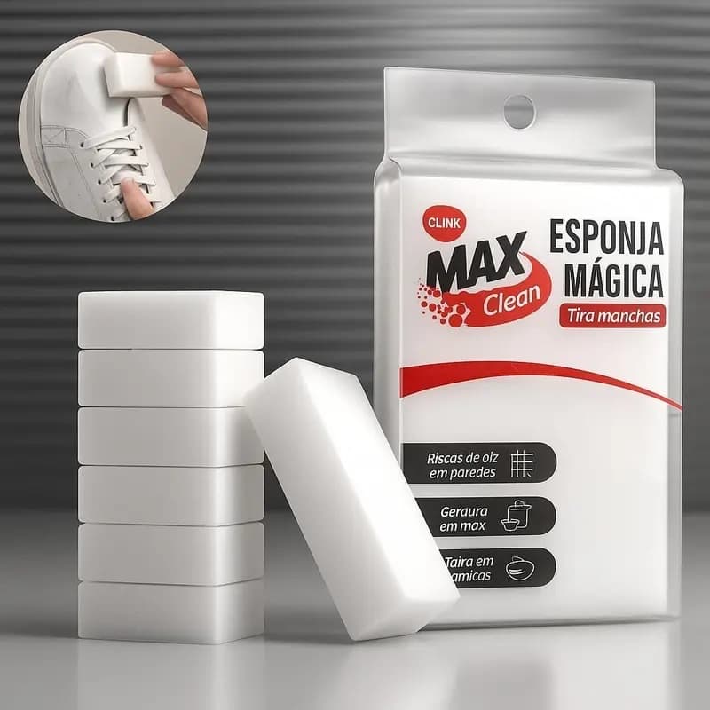 Esponja Mágica Tira Manchas e Riscos Multiuso Melanina Branca Tênis e Superfícies Premium