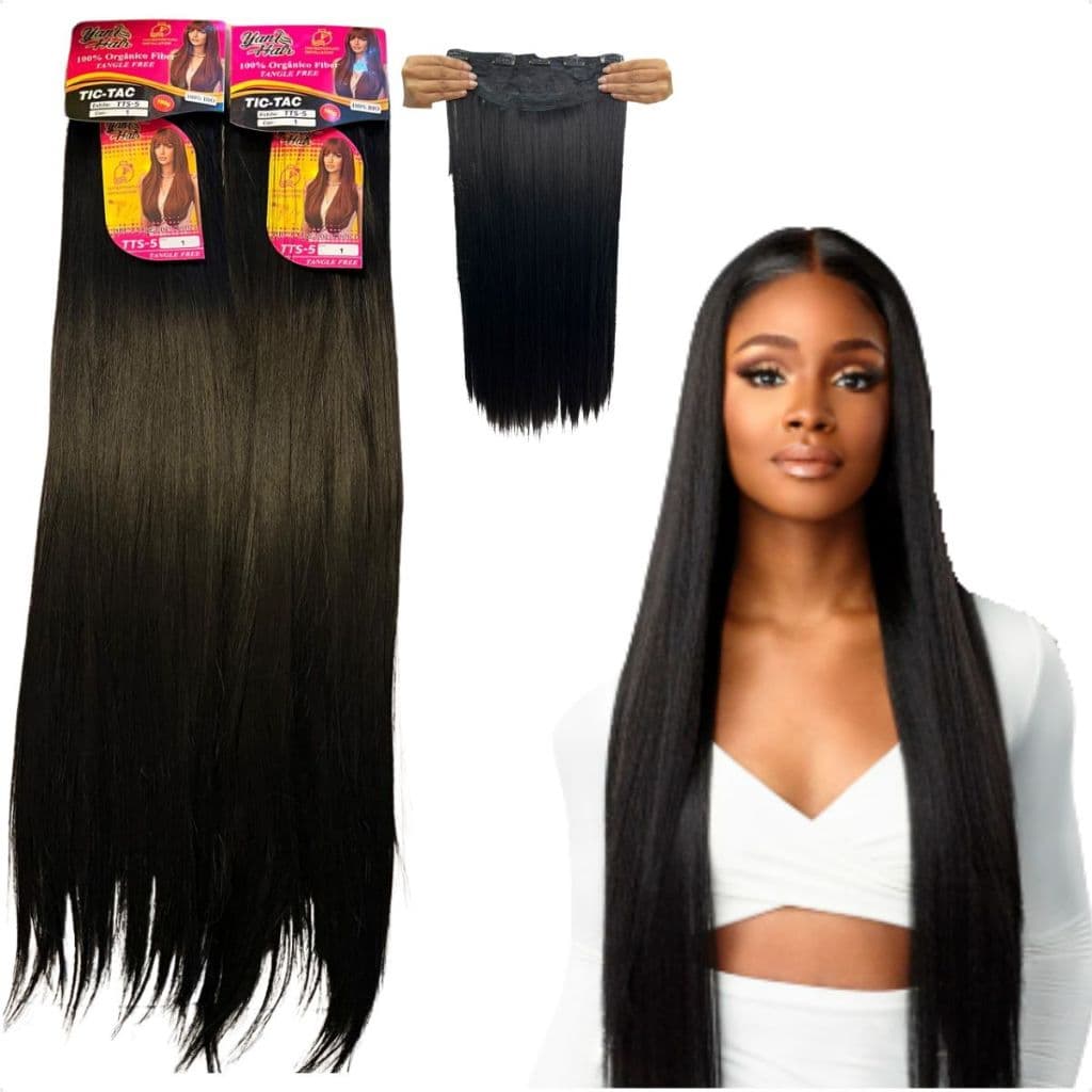 Aplique Tic Tac Idêntico Ao Humano Orgânico Liso e Ondulado 70cm 150g