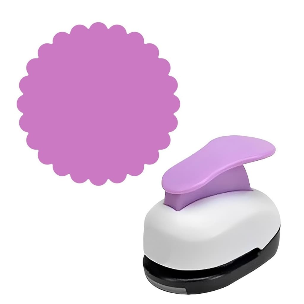 Perfurador Cortador De Papel E Eva - Círculo Escalope/Escalopado