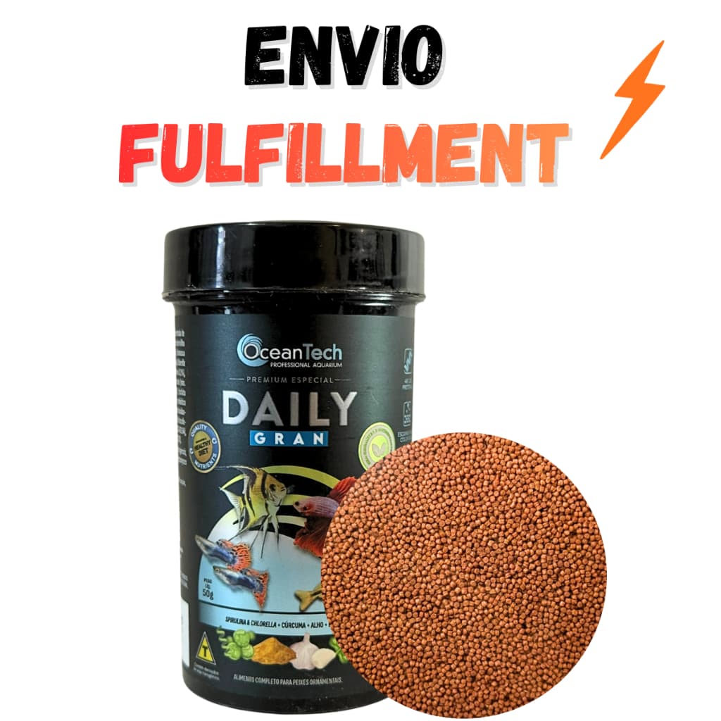 Ração Ocean Tech Daily Gran 50g para Tropicais com Alta Digestão, Cores Vivas e Imunidade