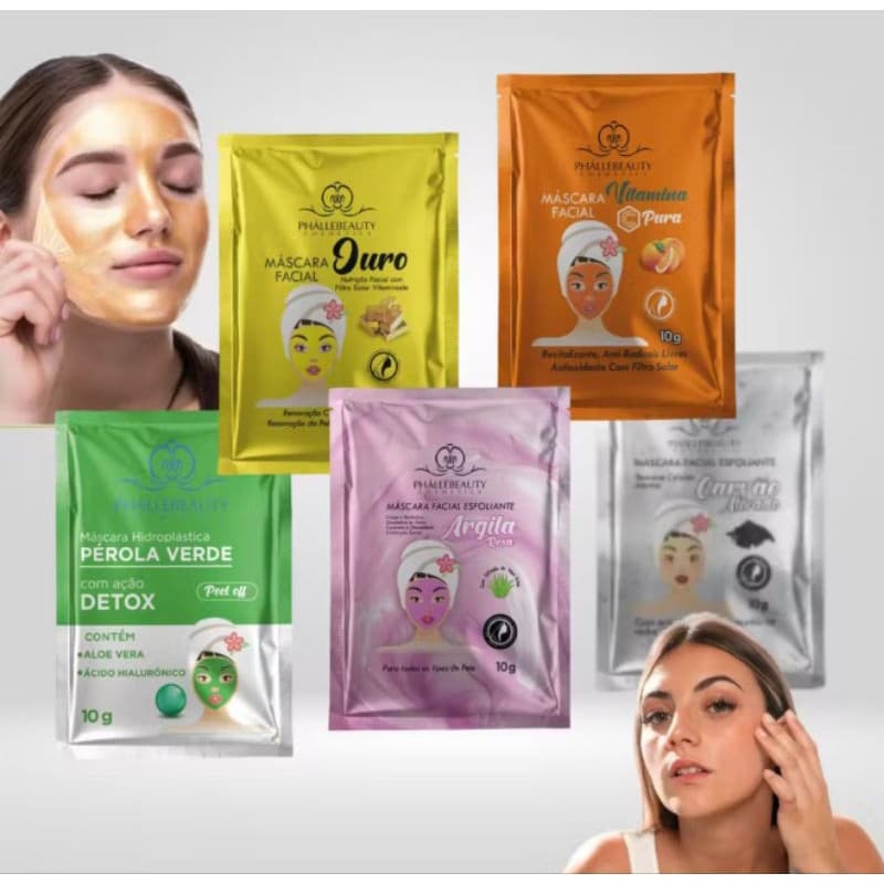 KIT de Máscara Facial - Phallebeauty - Sachê 10g