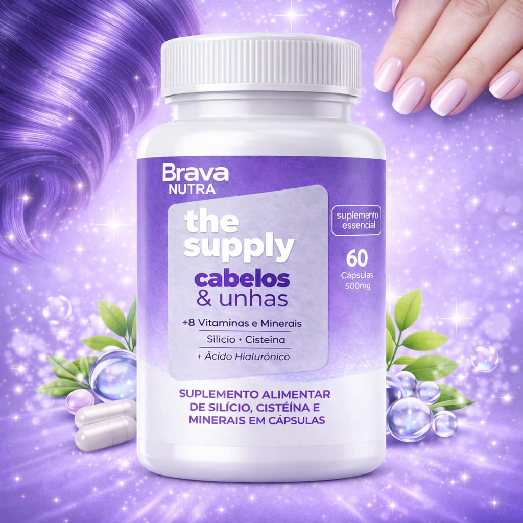 Cabelos e Unhas Vitaminas e Minerais em Cápsulas | 60 Cápsulas 500mg | Envio Imediato