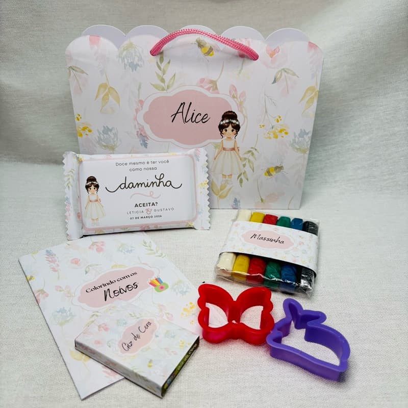 Convite para daminha e/ou Pajem de casamento/ Sacola infantil