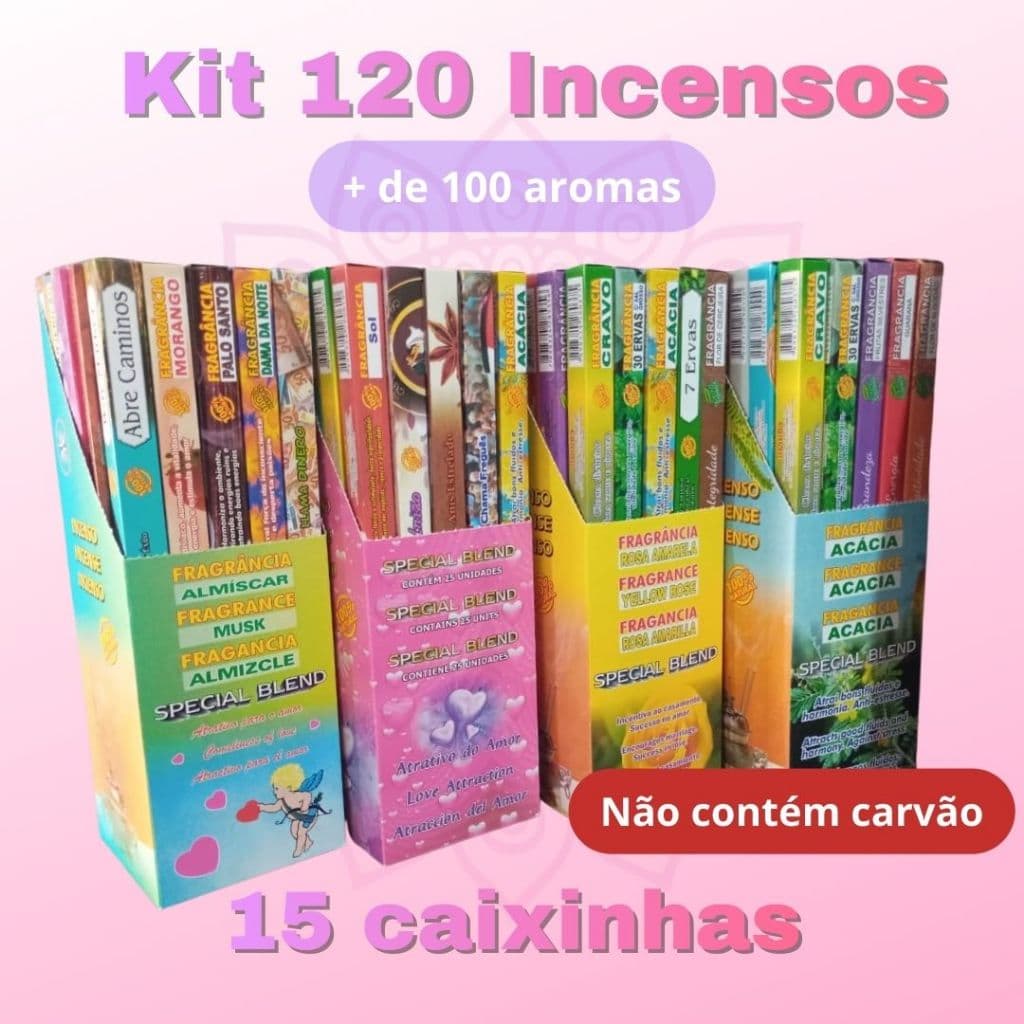 Incenso Natural Sortido/ Special Blend/ Caixa com 15 caixinhas 120 varetas