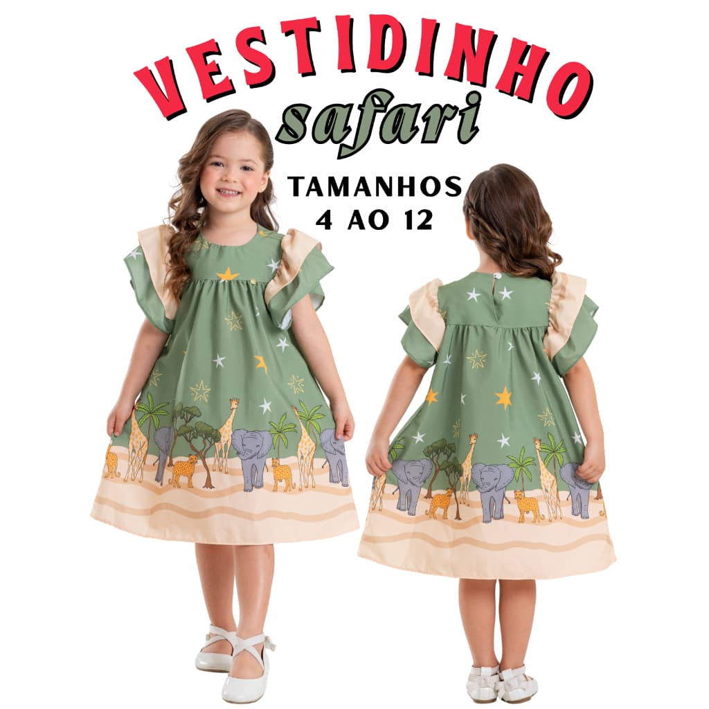 Vestido Infantil 4 Estações Primavera Verão Outono Inverno Soltinho Estampado Acetinado