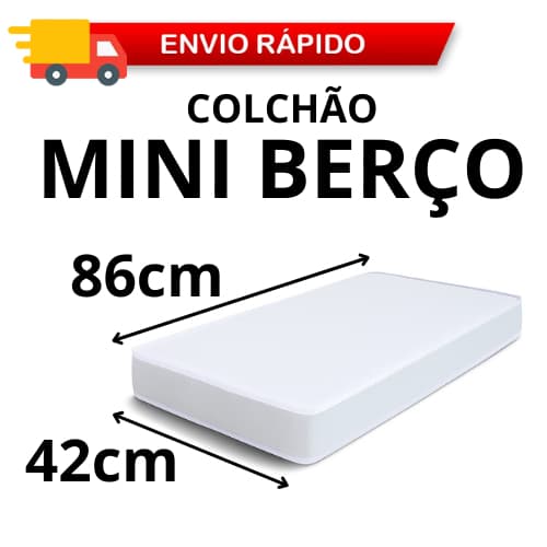 Colchão Bebê 86x42cm D18 para Mini Berço Moisés Altura Sob Medida, Antialérgico Antiácaro e Antifungos - Conforto Ideal