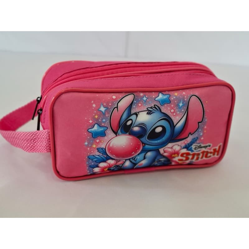 Estojo Escolar Grande Lilo Stitch  e capivara Compartimentos Infantil Kids Escola Material Lapis