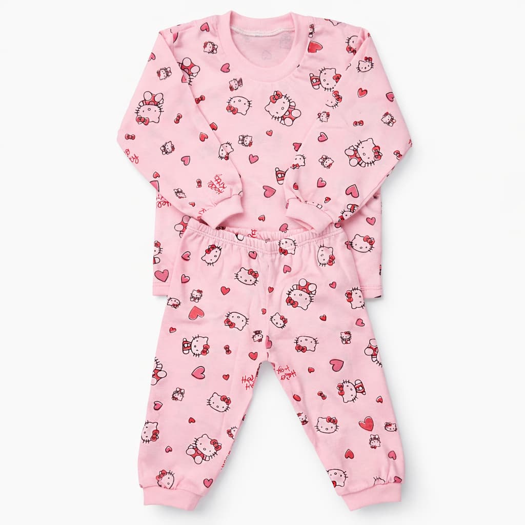 Pijama Infantil Manga Longa Feminino Algodão Bebê Conjunto Confortável para Dormir 2 Peças