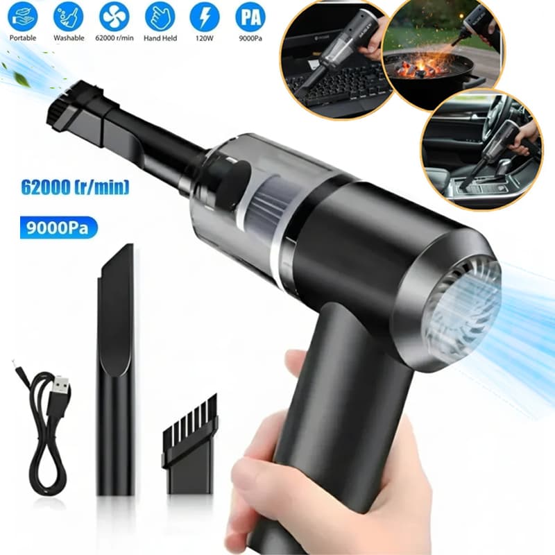 Alta Potência Aspirador e soprador De pó sem fio Portátil Potente 5 em1 para Automotivo/Carro e Casa