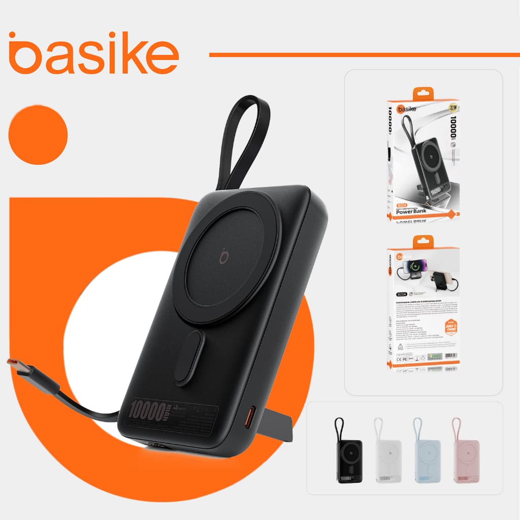 Basike 5000/10000mAh Carregador Portátil Indução para iPhone/Android Samsung Apple Sem fio Bateria Carga