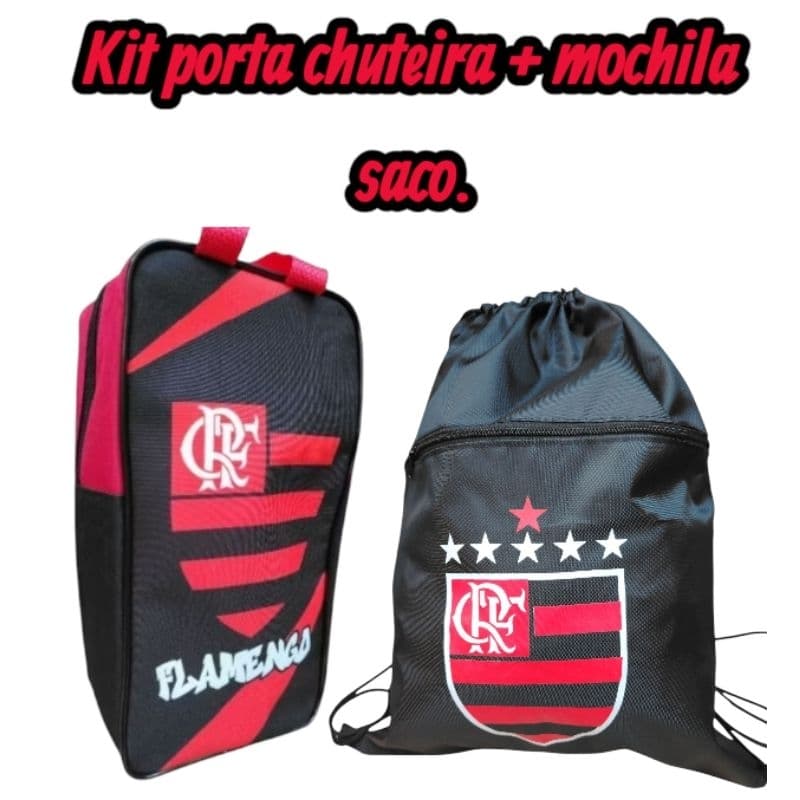 kit porta chuteira + mochila saco futebol time