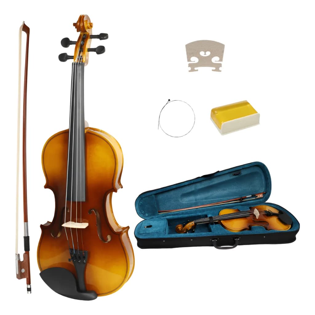 Violino Madeira Ajustado Luthier 4/4 3/4 1/8 1/4 1/2 Com Breu Cavalete Estojo Arco Completo