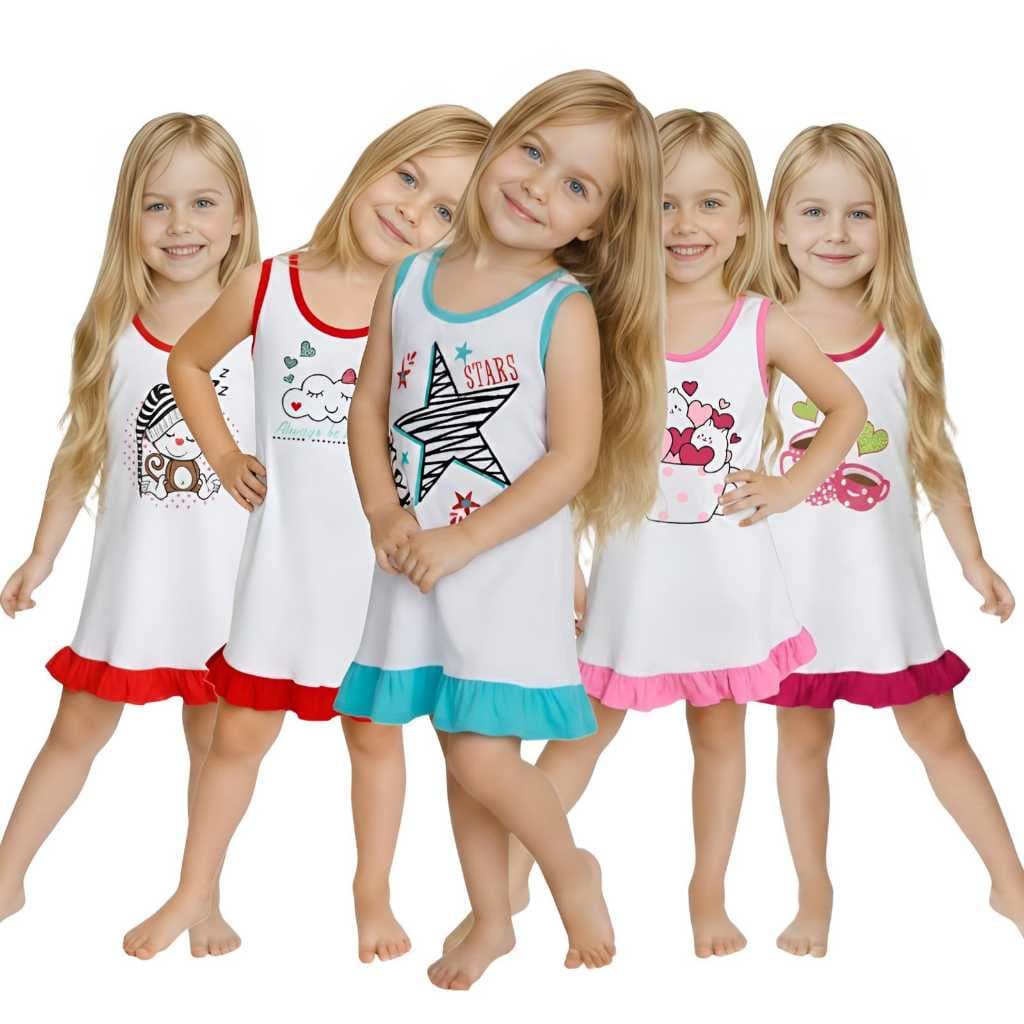 Kit 5 Camisola Camisolinha Infantil Menina Atacado