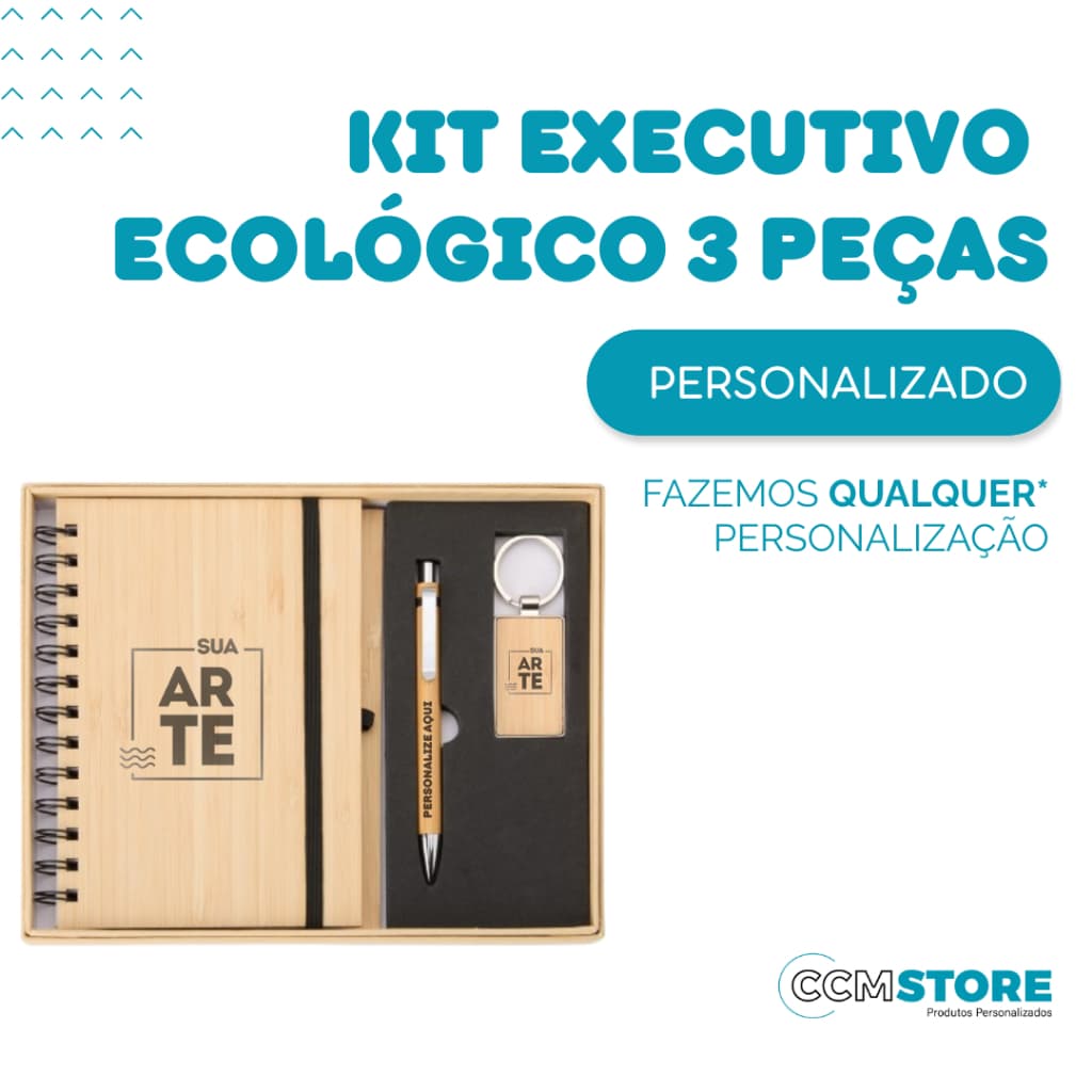 Kit Executivo Ecológioco  3 peças Personalizado, nome logos e profissões