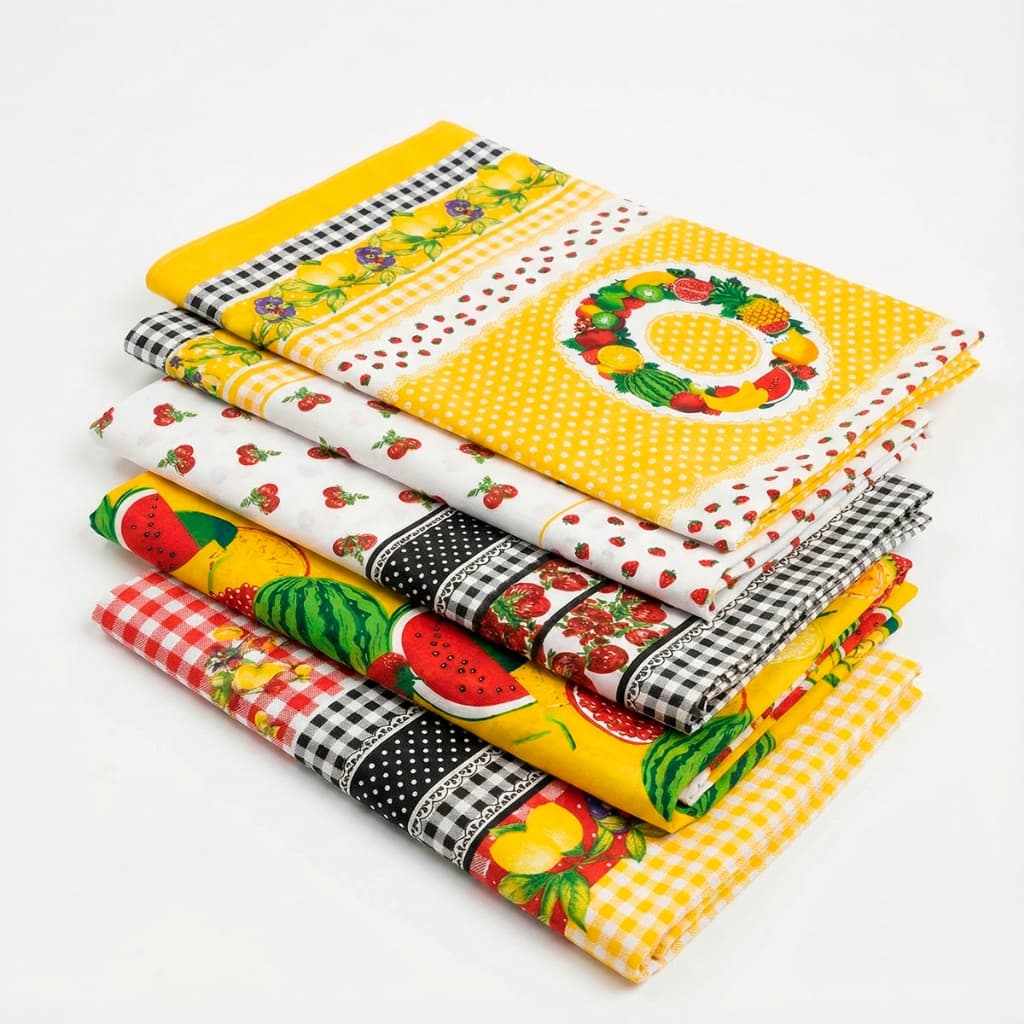 Kit 4 Toalha De Chá 90x70 Oxford Cozinha Café Fogão Geladeira Centro Mesa Decoração Não Amassa