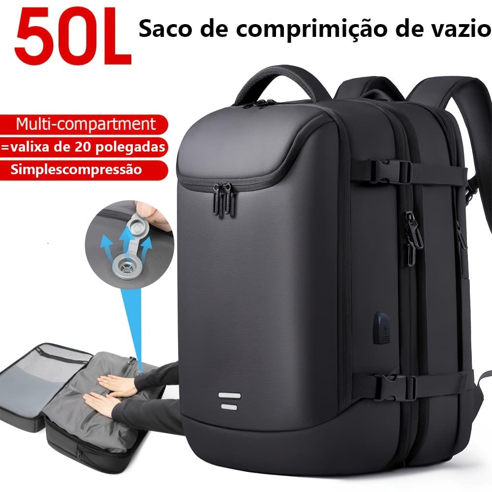 Unisex Vacuum Compression Backpack[UNK]Laptop Compatible Multi-Compartment Bag[UNK]Carry On Approved Business Travel Ess